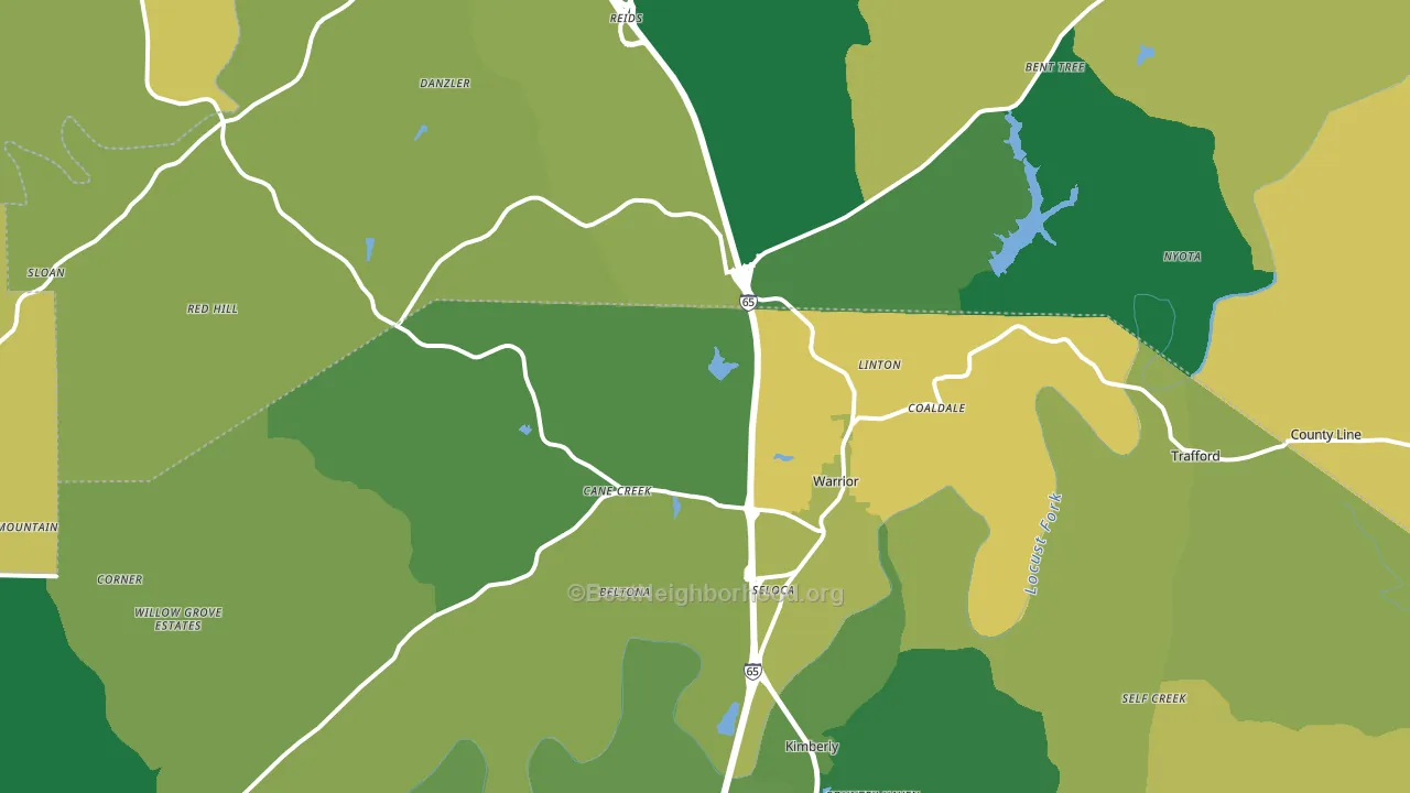 Warrior, AL block-group voter-turnout map