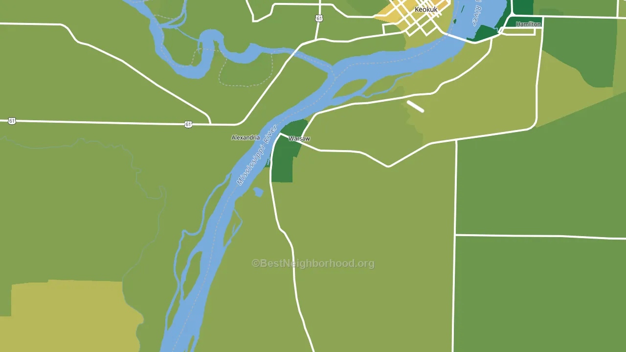 Warsaw, IL block-group voter-turnout map