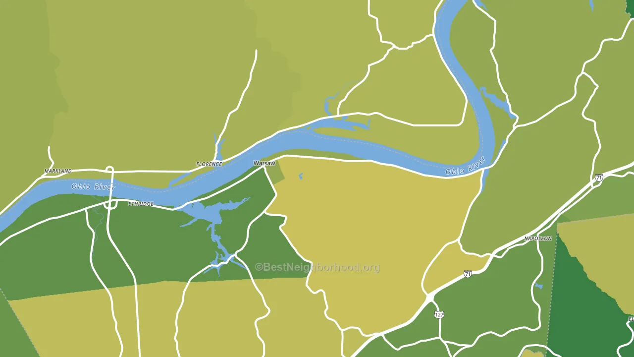 Warsaw, KY block-group voter-turnout map