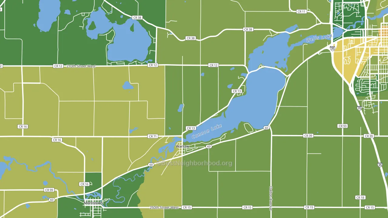 Warsaw, MN block-group voter-turnout map