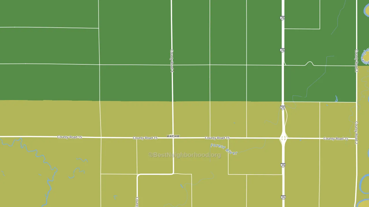 Warsaw, ND block-group voter-turnout map