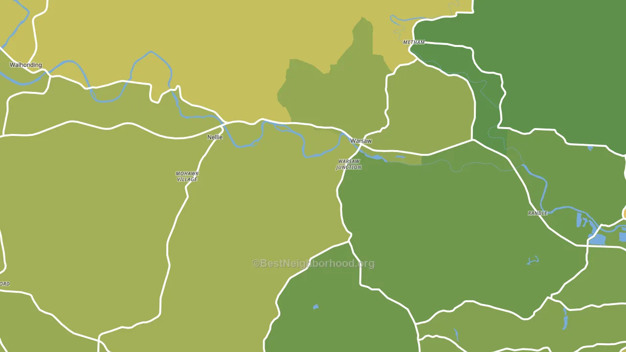 Warsaw, OH block-group voter-turnout map
