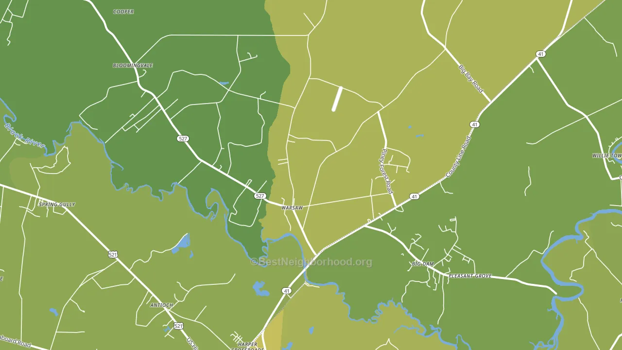 Warsaw, SC block-group voter-turnout map