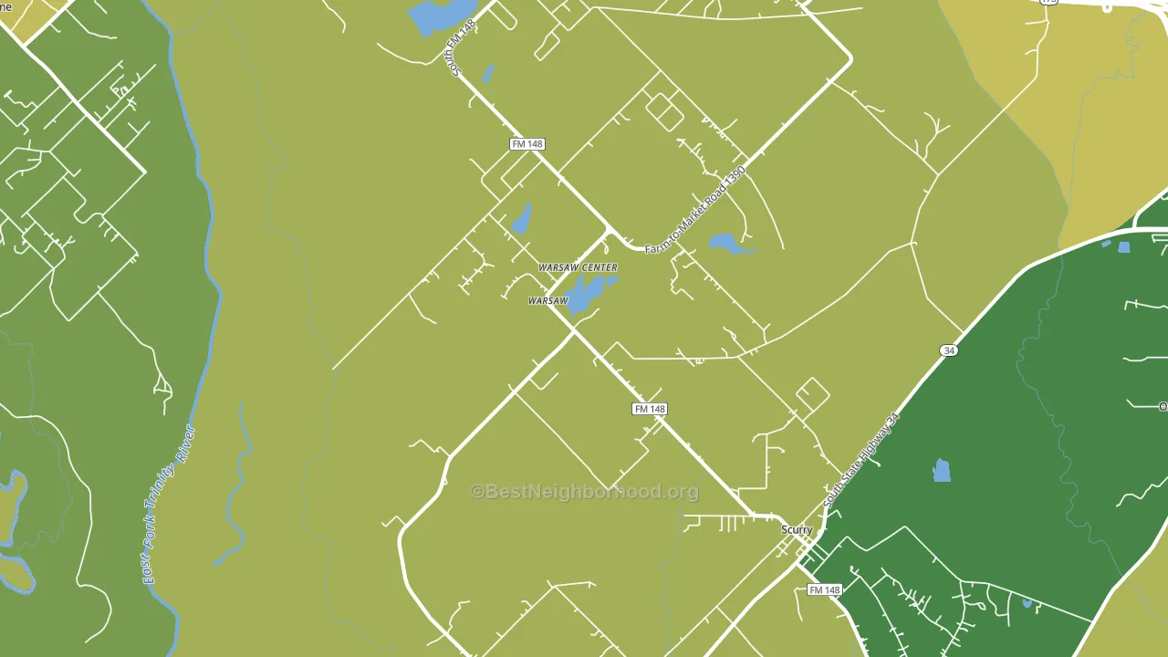 Warsaw, TX block-group voter-turnout map