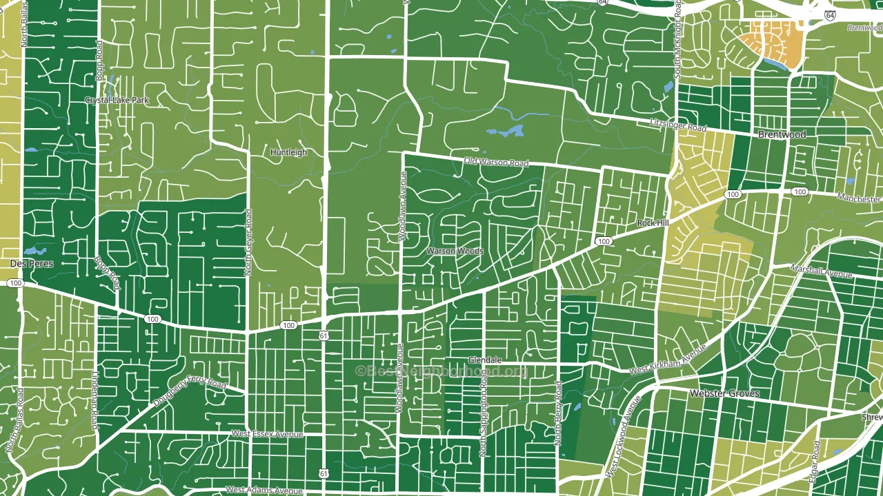 Warson Woods, MO block-group voter-turnout map