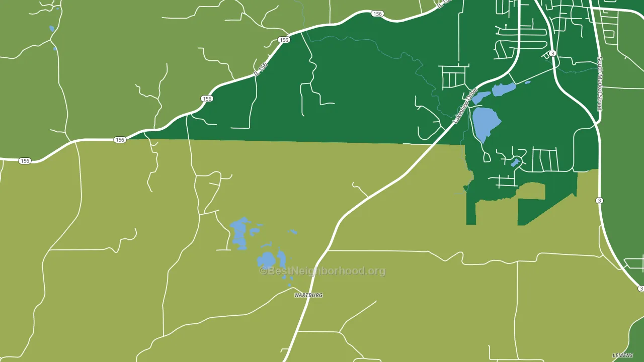 Wartburg, IL block-group voter-turnout map