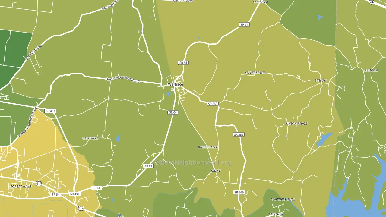 Wartrace, TN block-group voter-turnout map