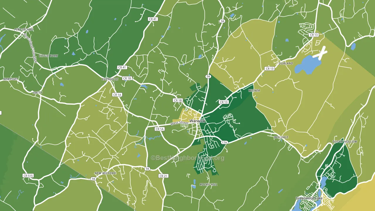 Warwick, NY block-group voter-turnout map