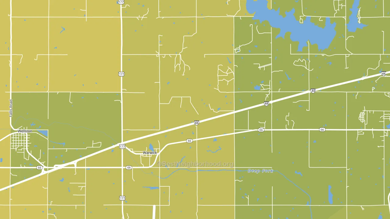 Warwick, OK block-group voter-turnout map