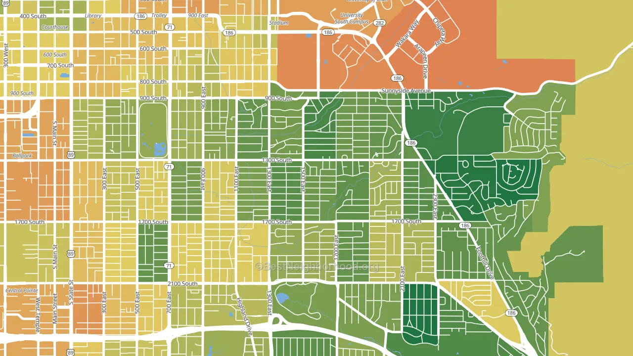 Wasatch Hollow, Salt Lake City, UT block-group voter-turnout map