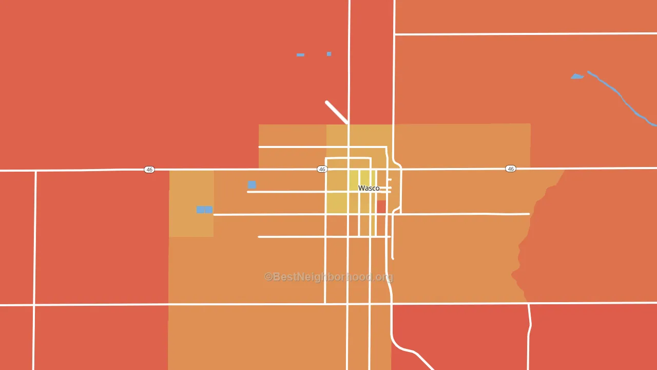 Wasco, CA block-group voter-turnout map