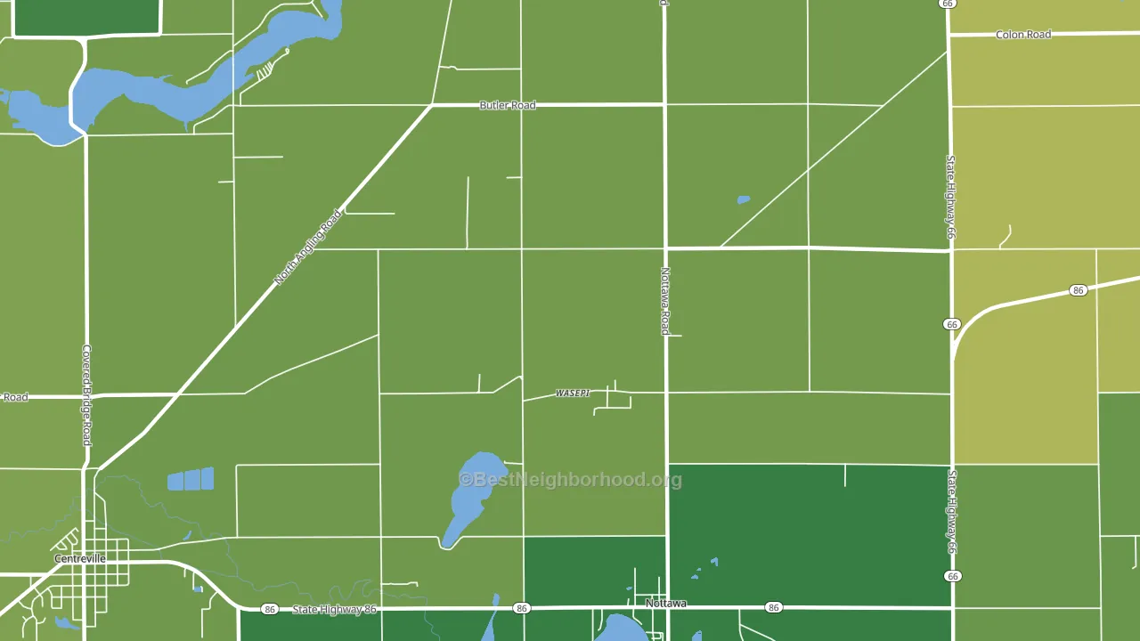Wasepi, MI block-group voter-turnout map