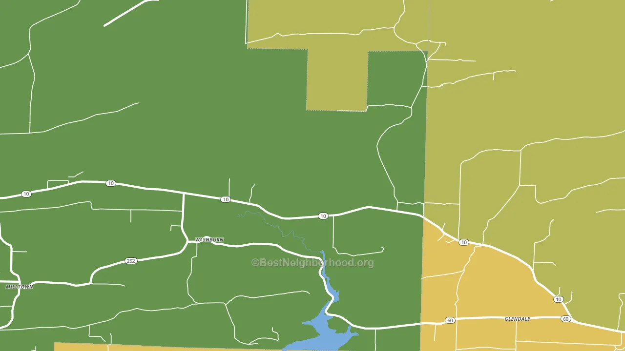 Washburn, AR block-group voter-turnout map