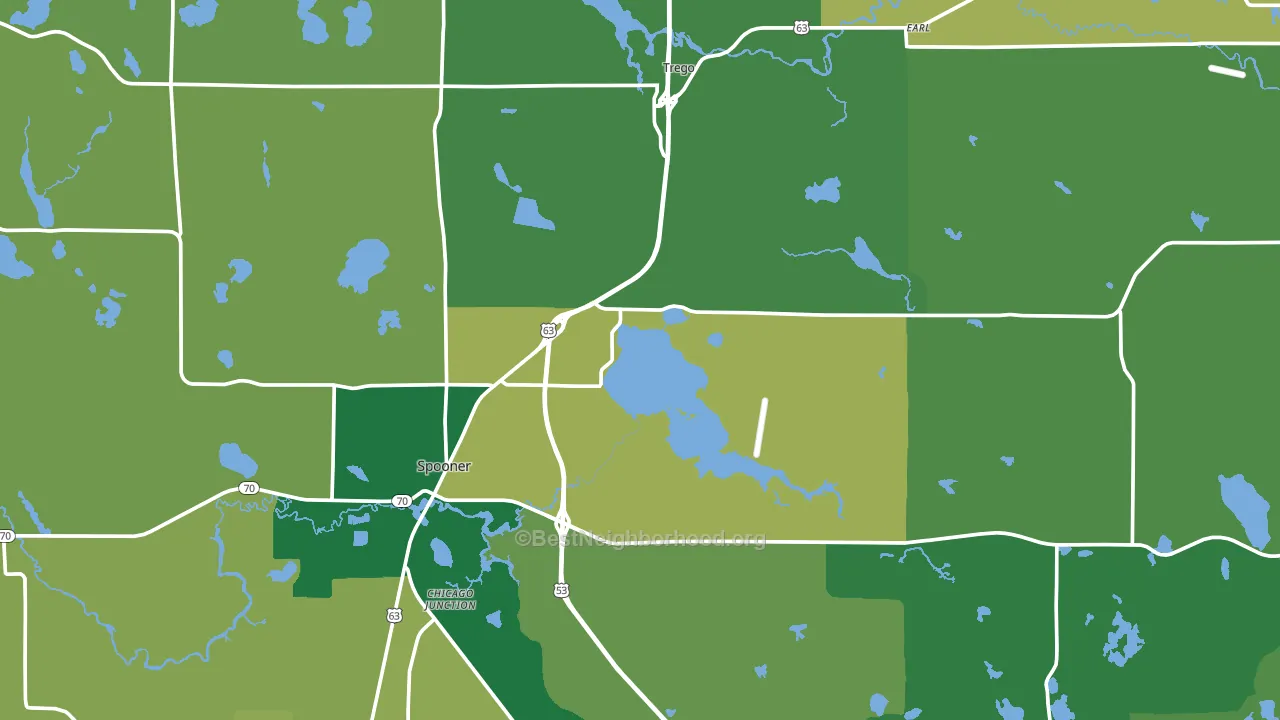Washburn County, WI block-group voter-turnout map