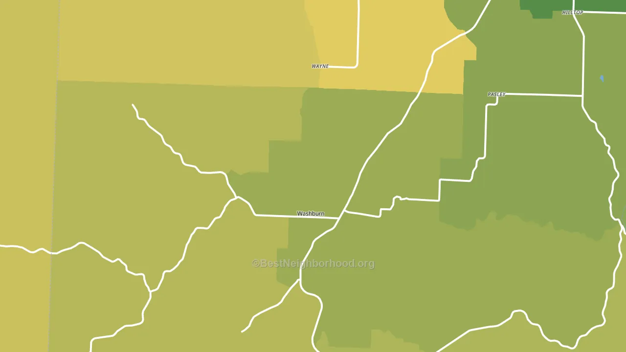 Washburn, MO block-group voter-turnout map