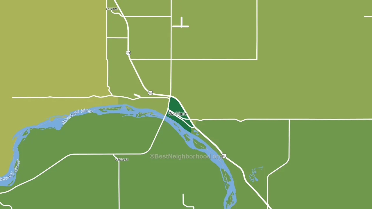 Washburn, ND block-group voter-turnout map