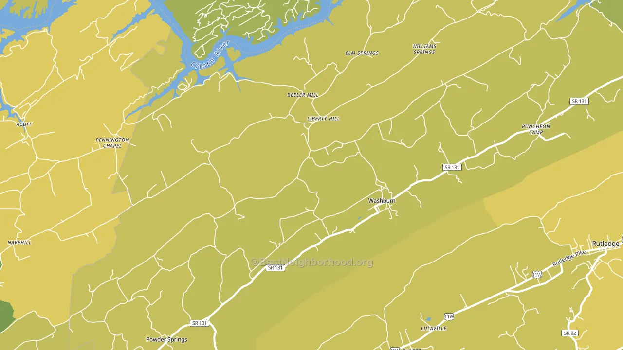 Washburn, TN block-group voter-turnout map