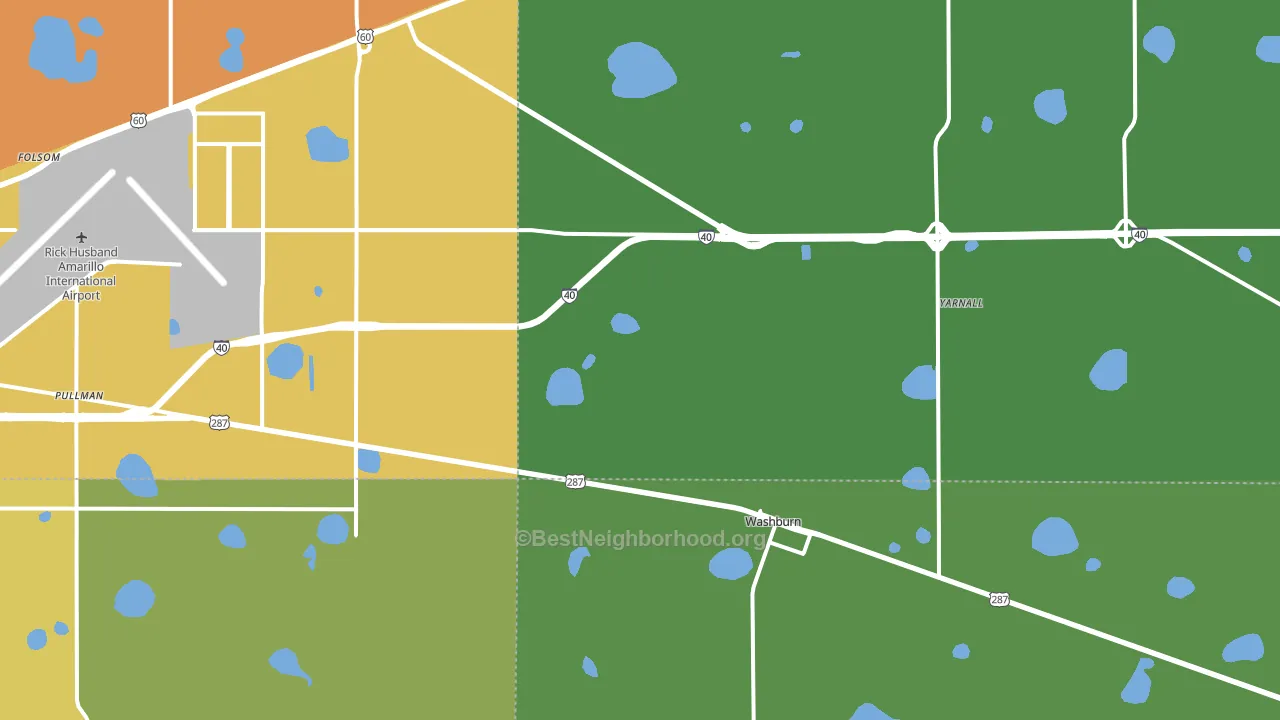 Washburn, TX block-group voter-turnout map