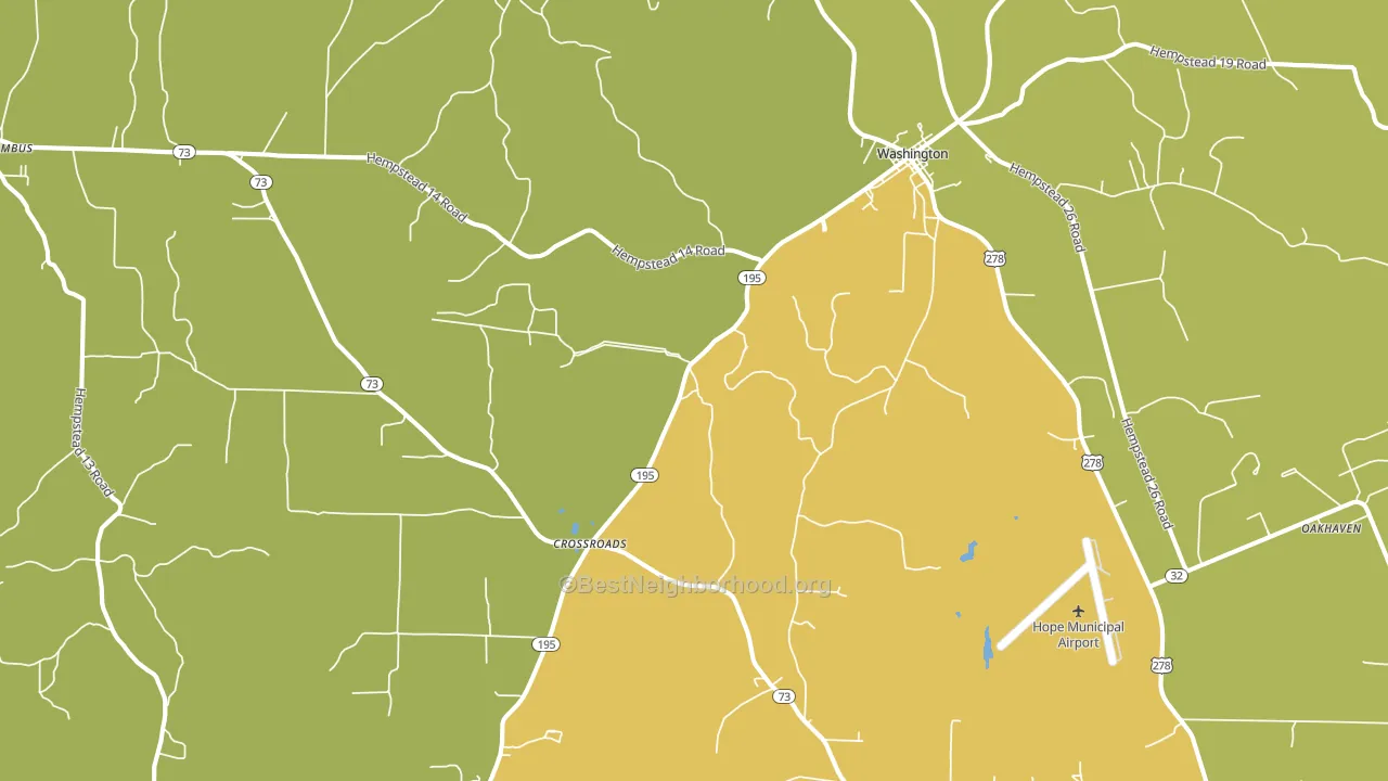 Washington, AR block-group voter-turnout map