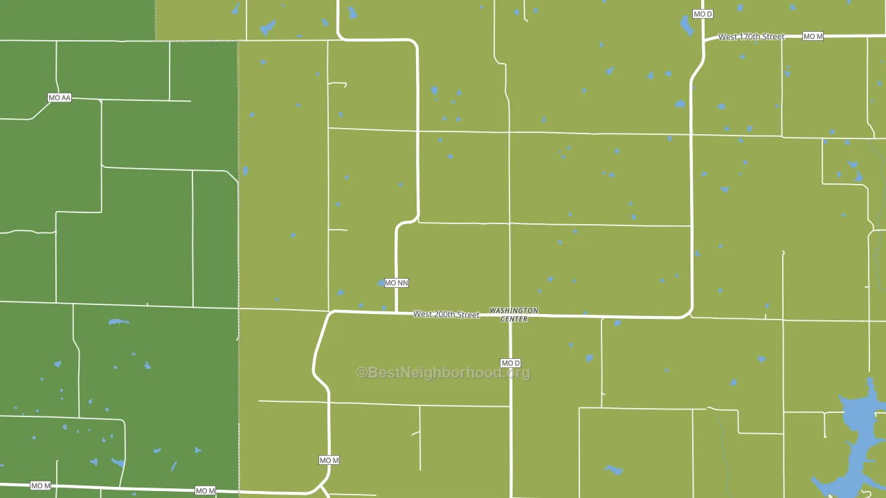 Washington Center, MO block-group voter-turnout map