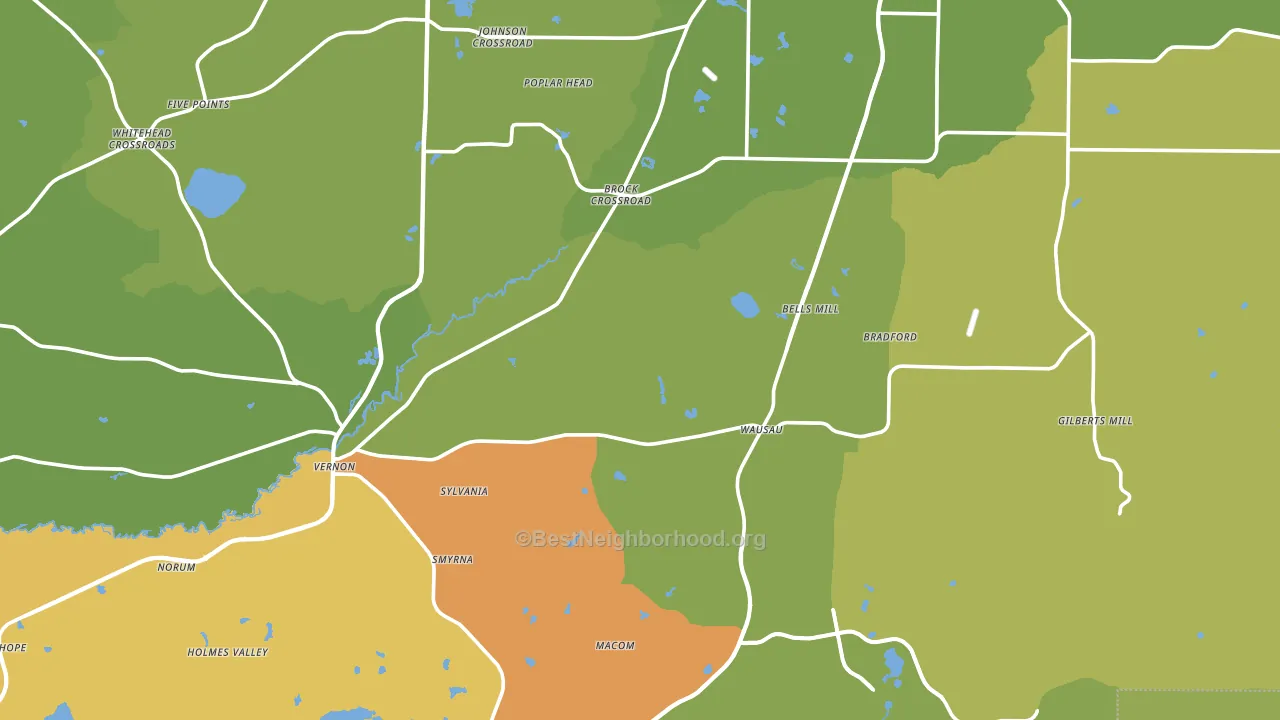 Washington County, FL block-group voter-turnout map