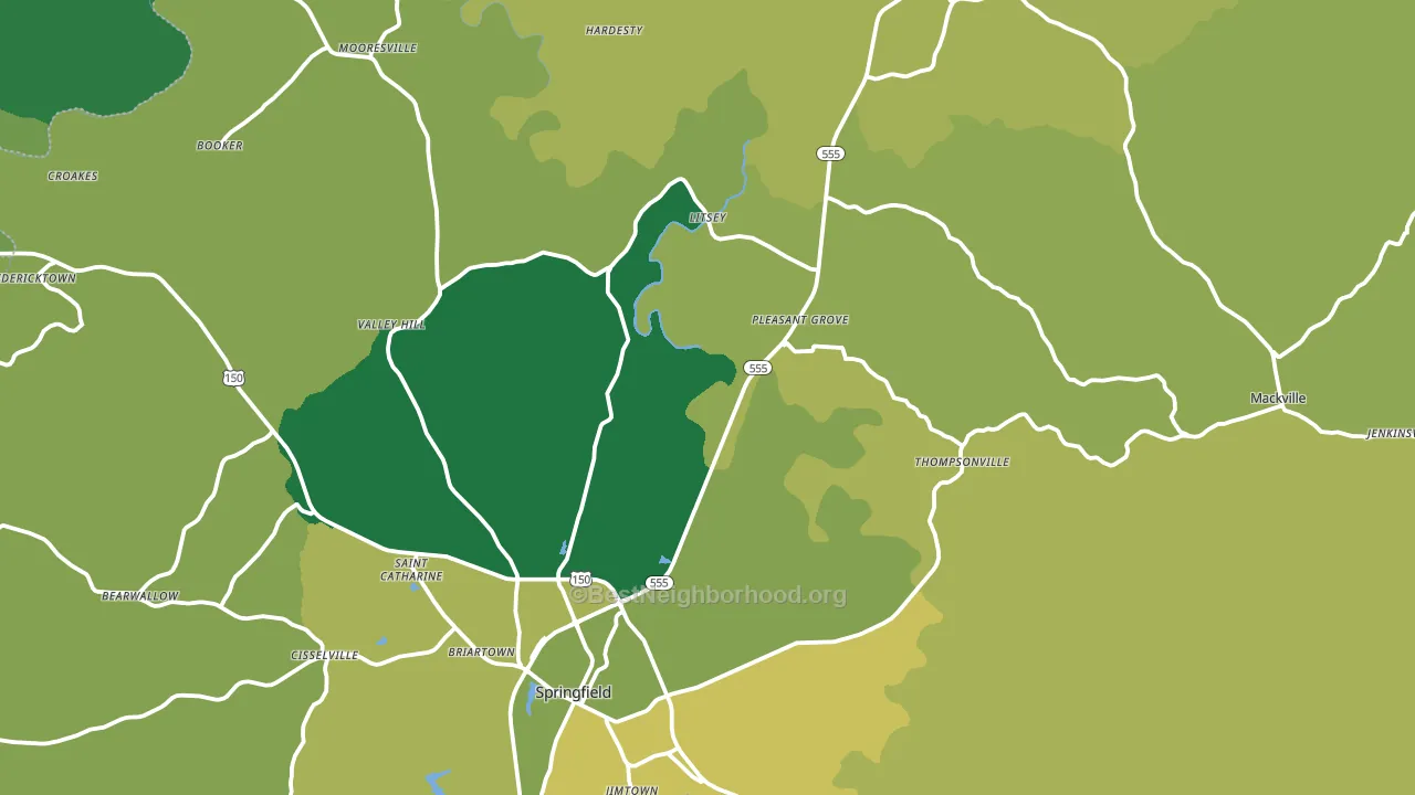 Washington County, KY block-group voter-turnout map