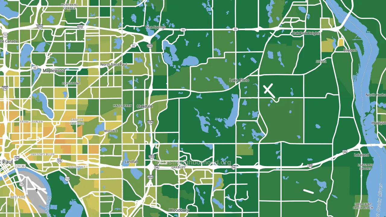 Washington County, MN block-group voter-turnout map