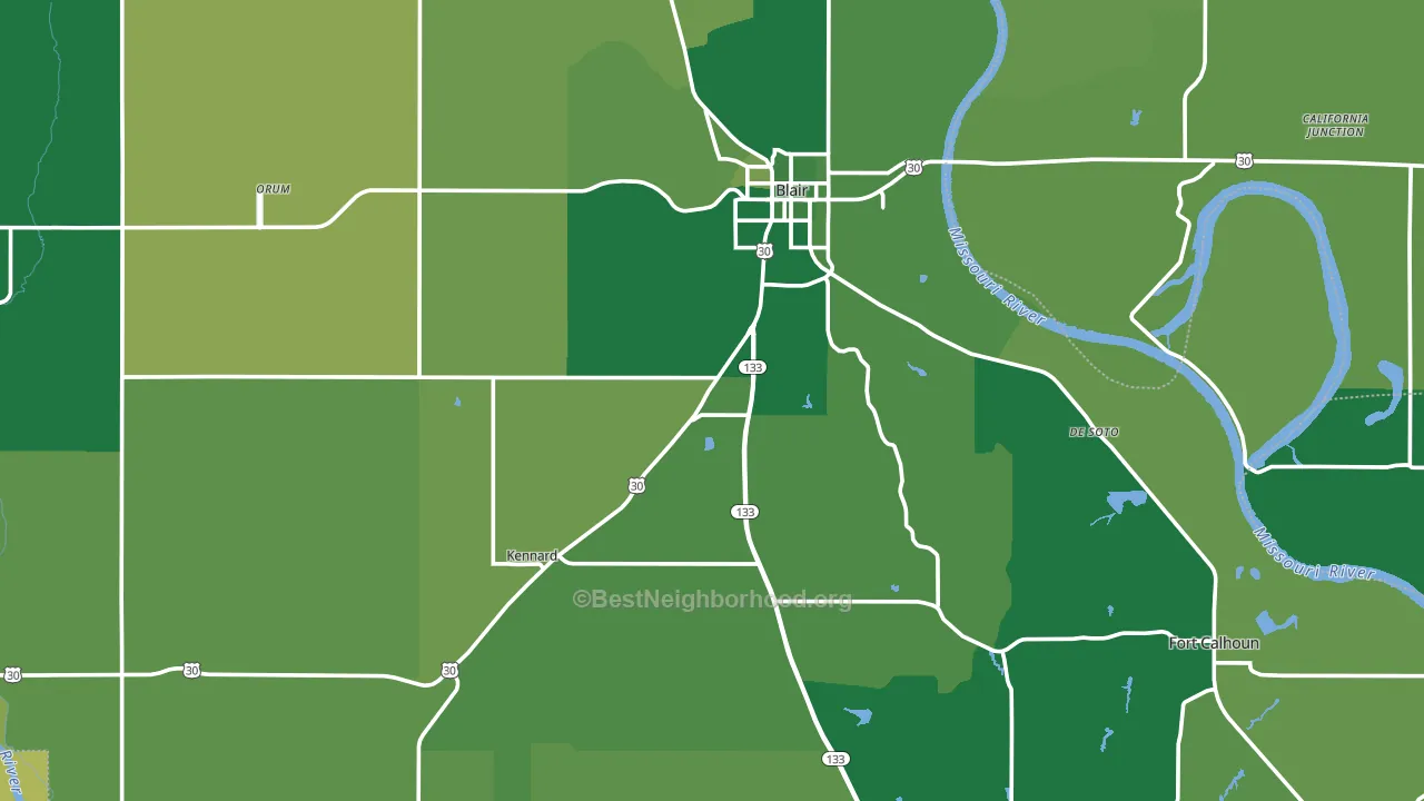 Washington County, NE block-group voter-turnout map