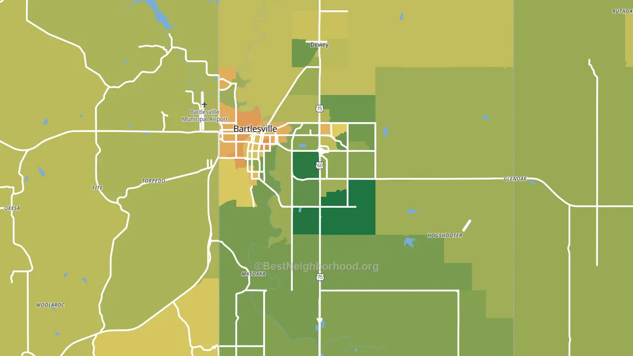 Washington County, OK block-group voter-turnout map