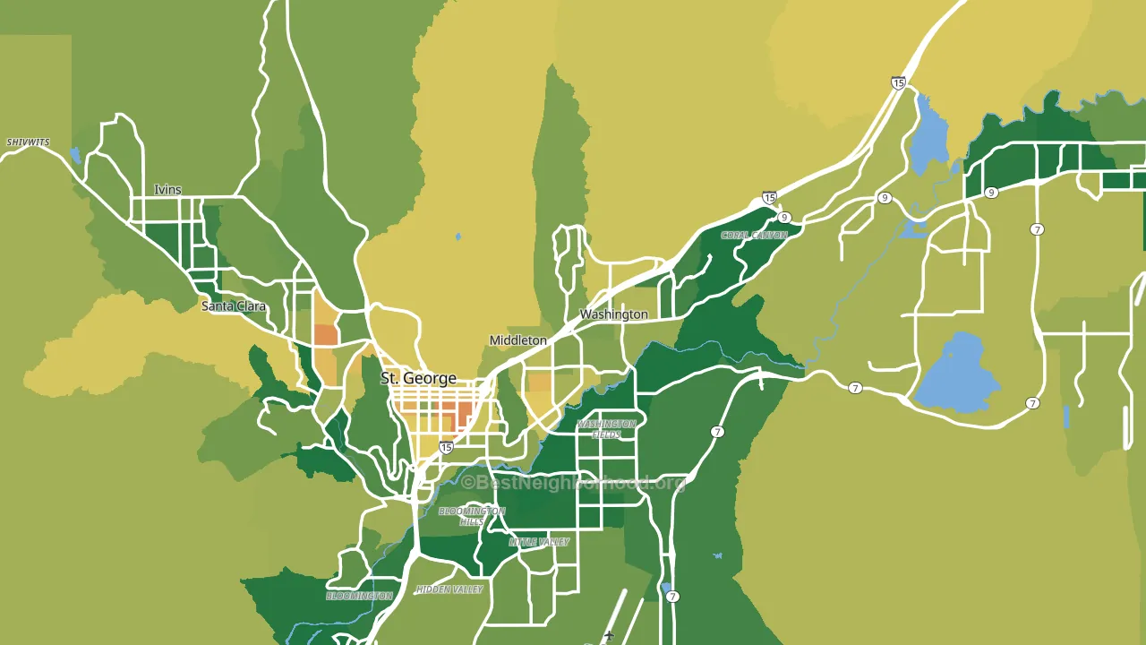 Washington County, UT block-group voter-turnout map
