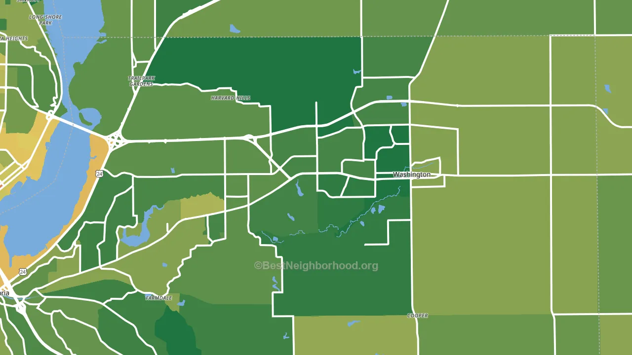 Washington, IL block-group voter-turnout map