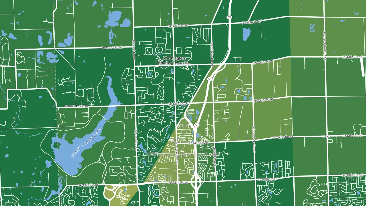Washington, MI block-group voter-turnout map