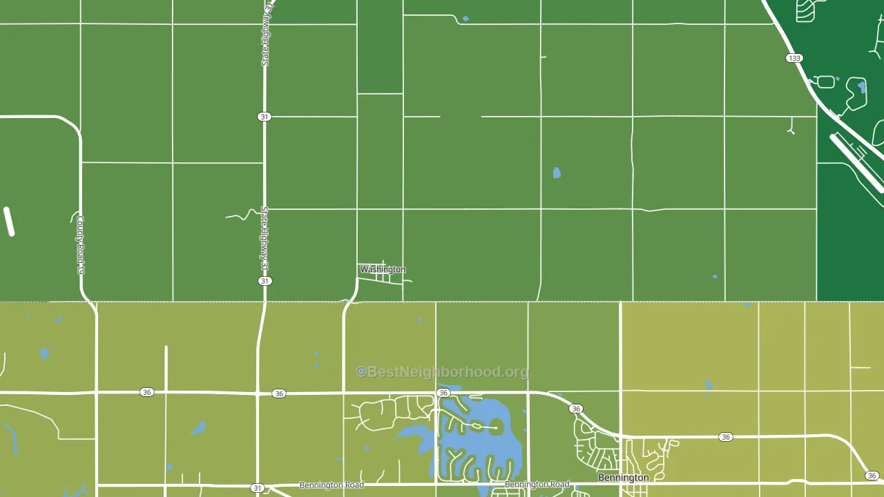Washington, NE block-group voter-turnout map