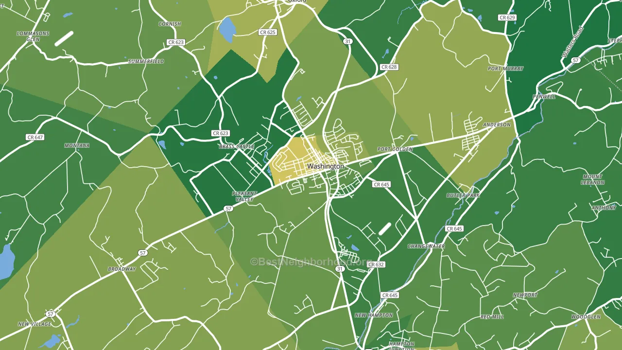 Washington, NJ block-group voter-turnout map