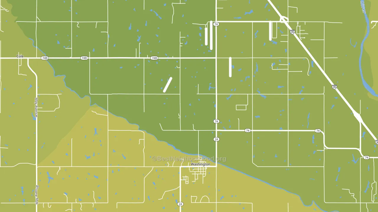 Washington, OK block-group voter-turnout map