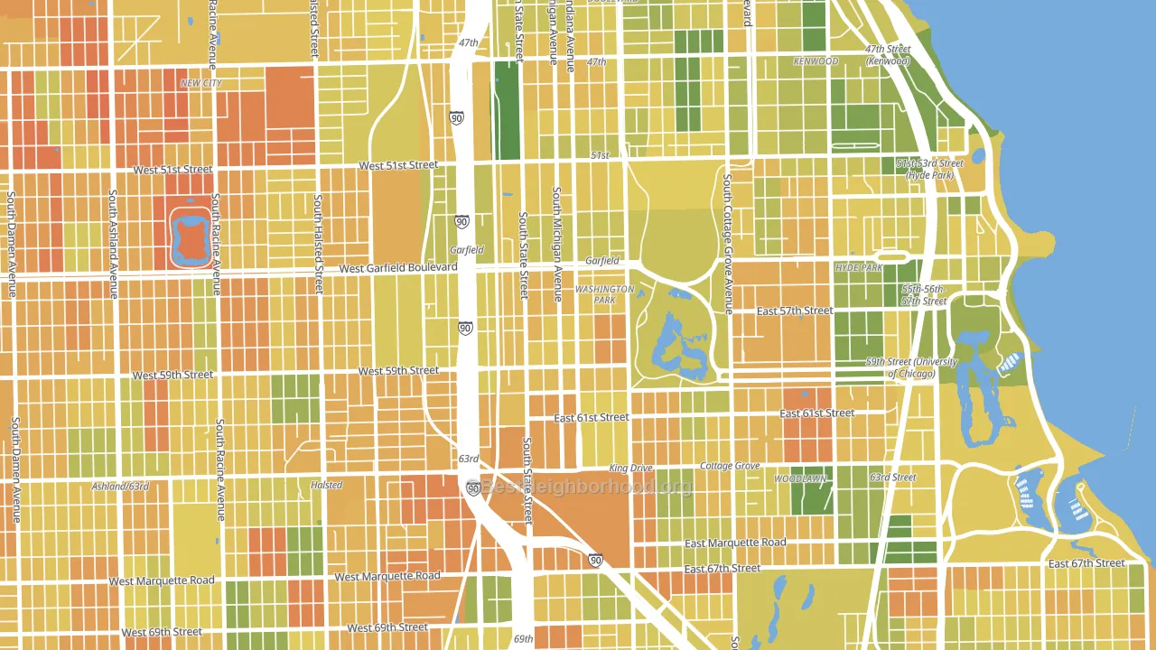 Washington Park, Chicago, IL block-group voter-turnout map