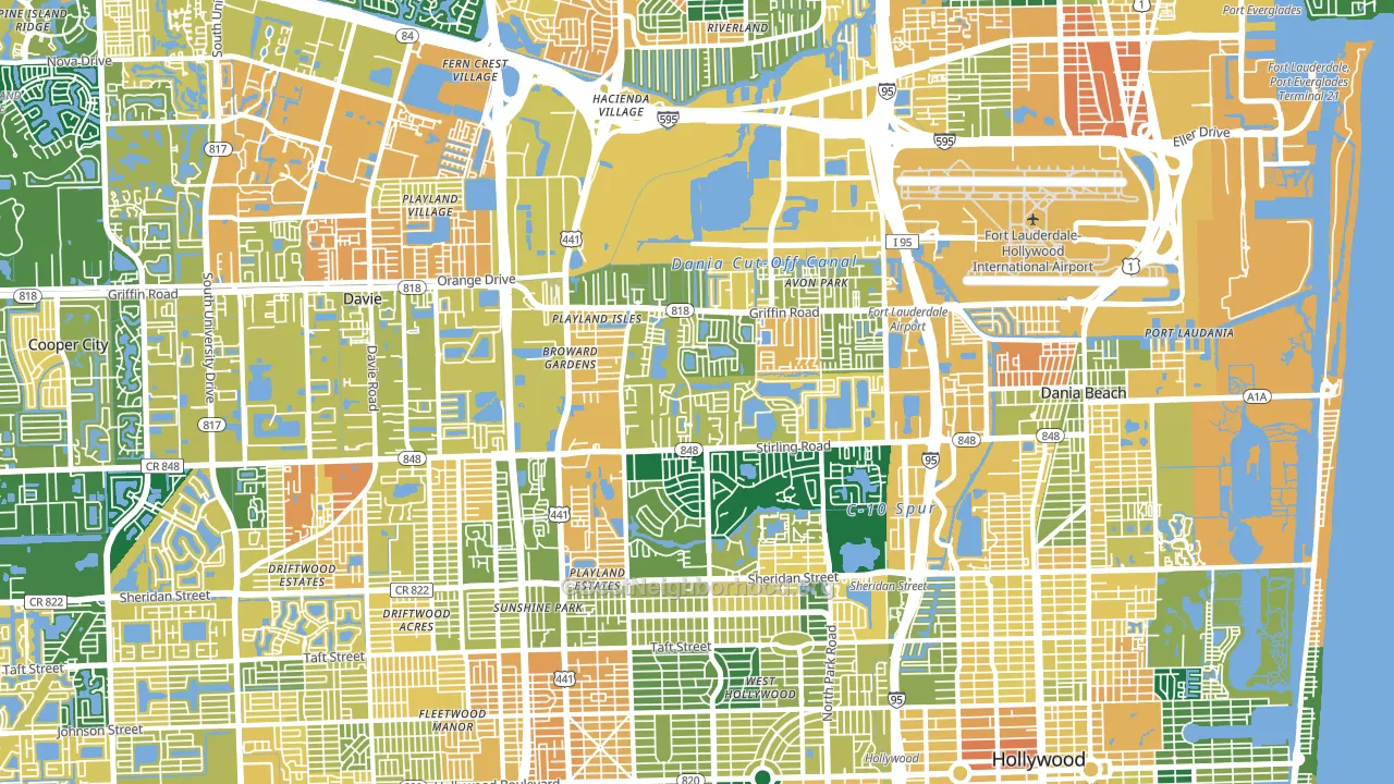 Washington Park, Hollywood, FL block-group voter-turnout map
