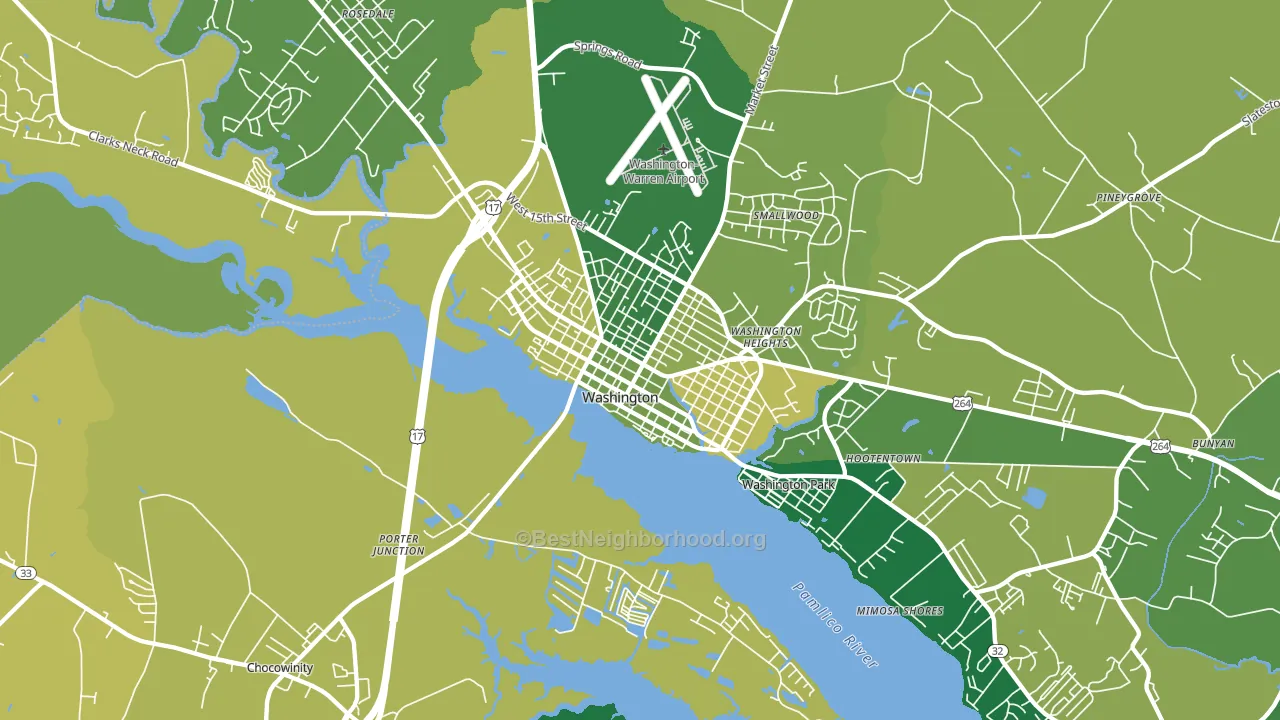 Washington Park, NC block-group voter-turnout map