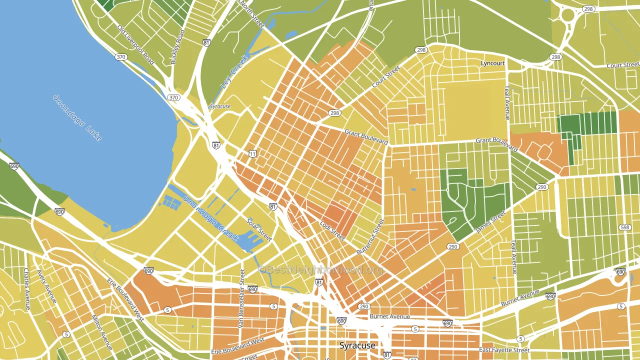 Washington Square, Syracuse, NY block-group voter-turnout map