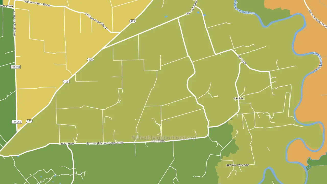 Washington, TX block-group voter-turnout map