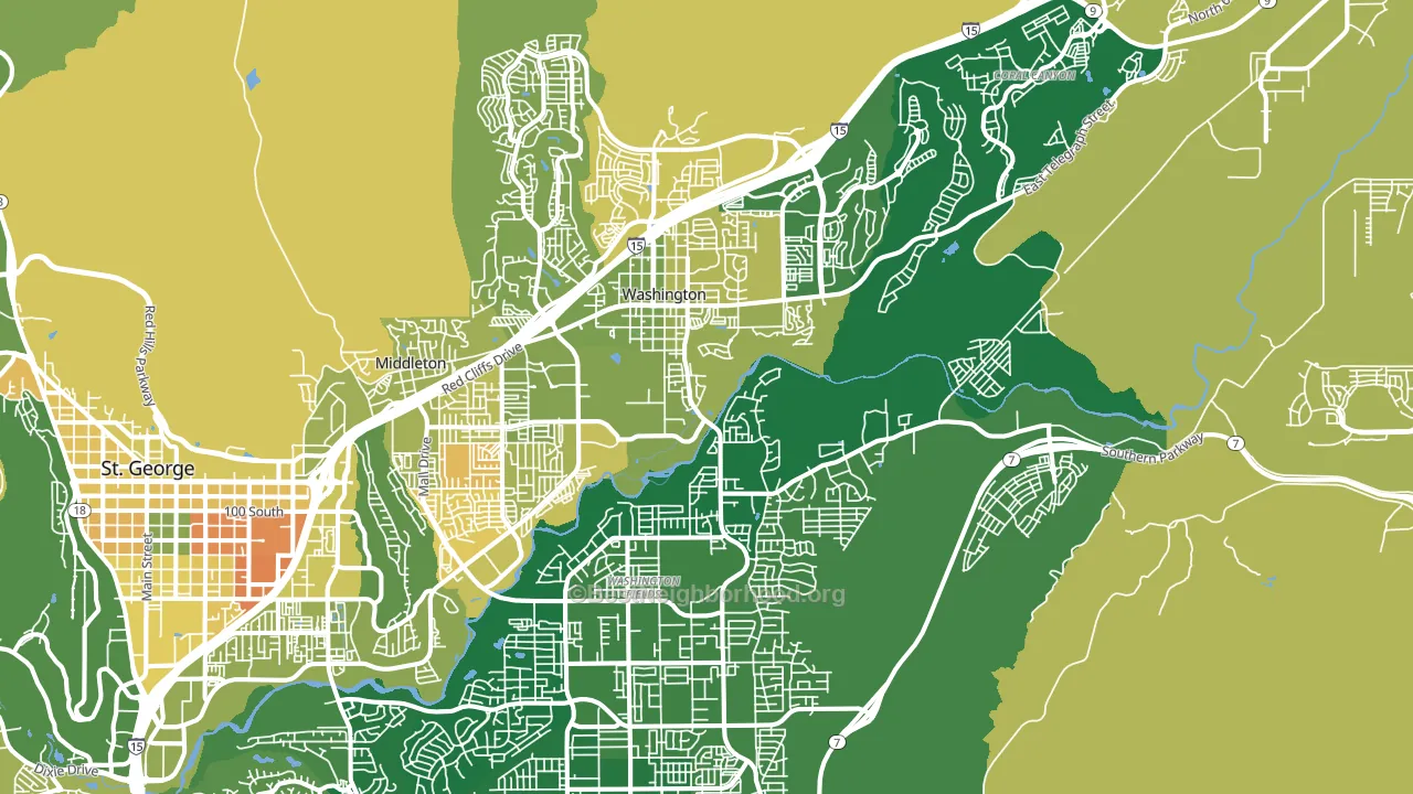 Washington, UT block-group voter-turnout map