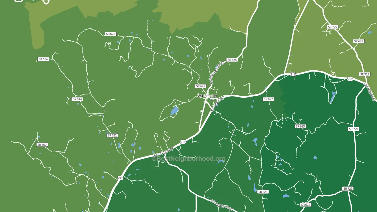 Washington, VA block-group voter-turnout map