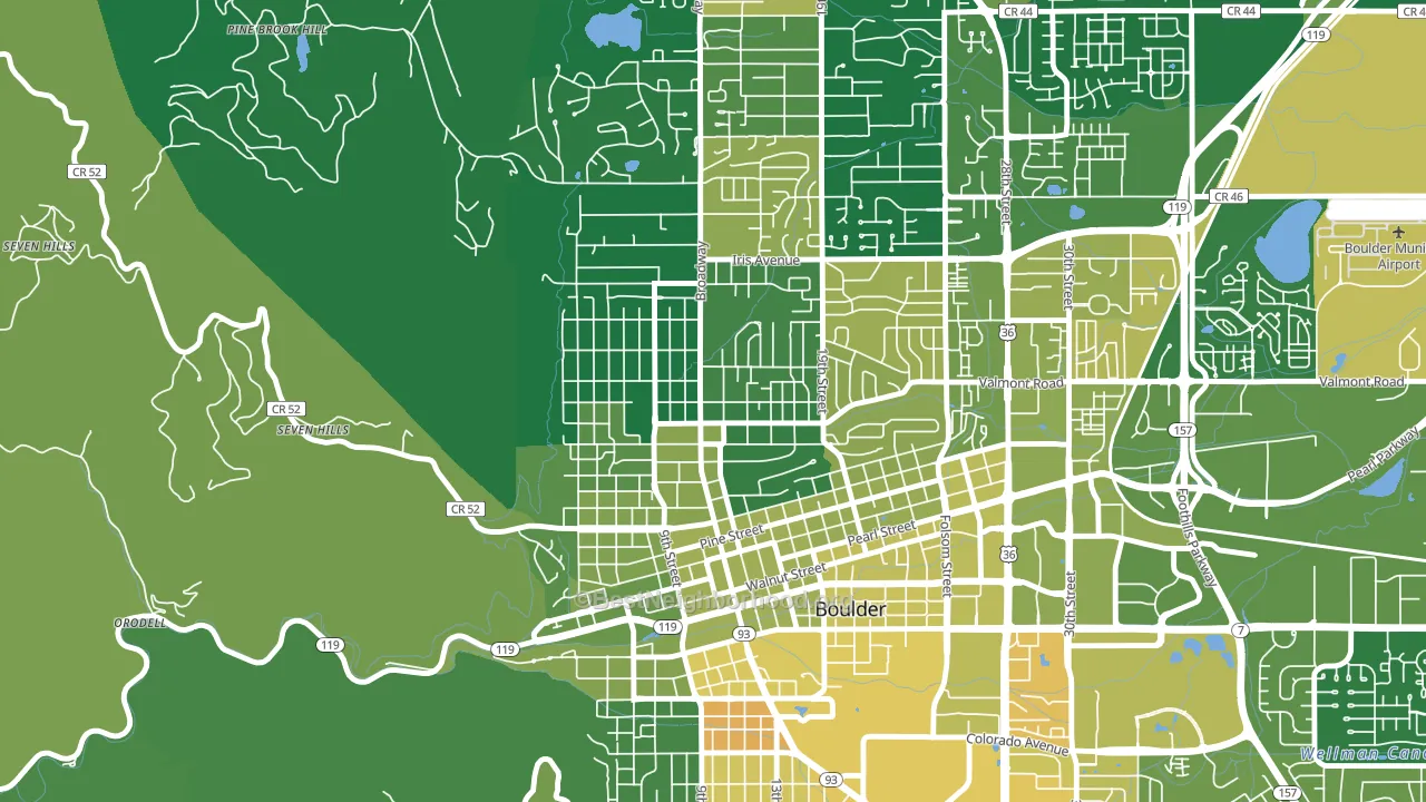 Washington Village, Boulder, CO block-group voter-turnout map