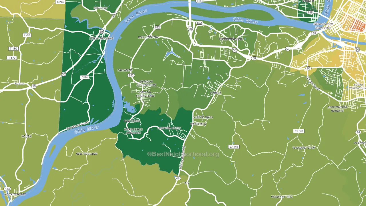 Washington, WV block-group voter-turnout map
