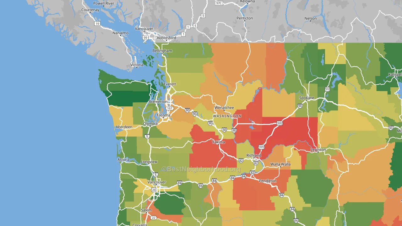 Washington block-group voter-turnout map