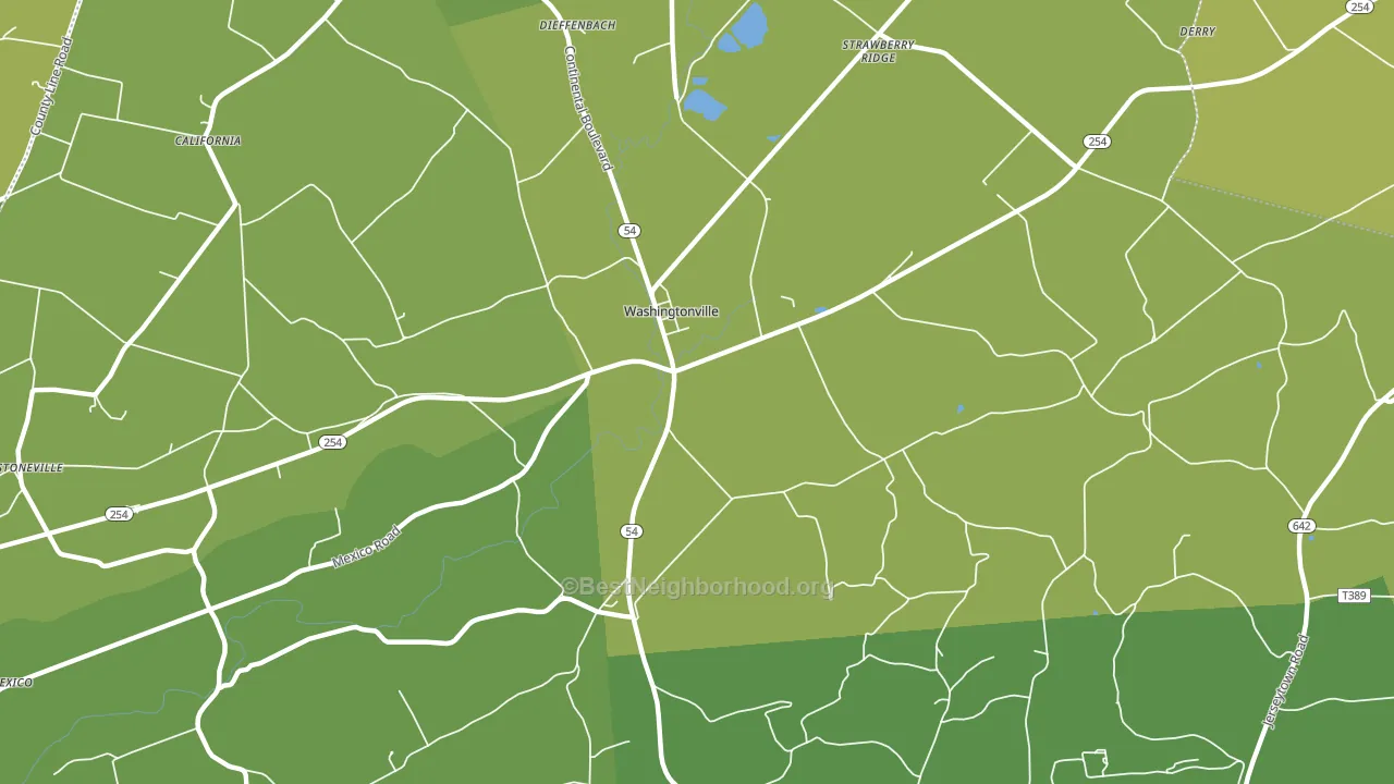Washingtonville, PA block-group voter-turnout map