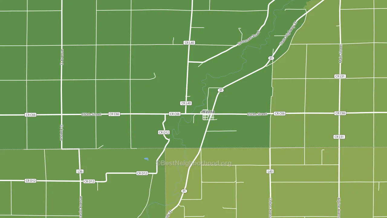 Washta, IA block-group voter-turnout map