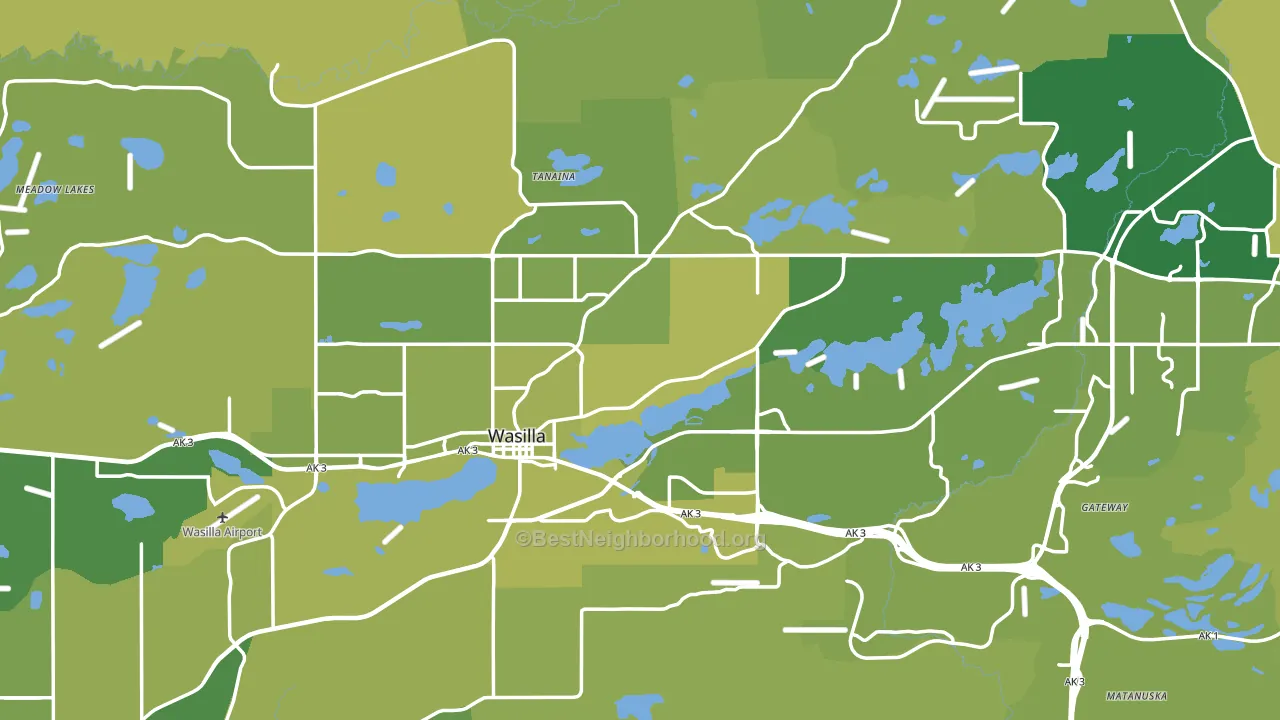 Wasilla, AK block-group voter-turnout map