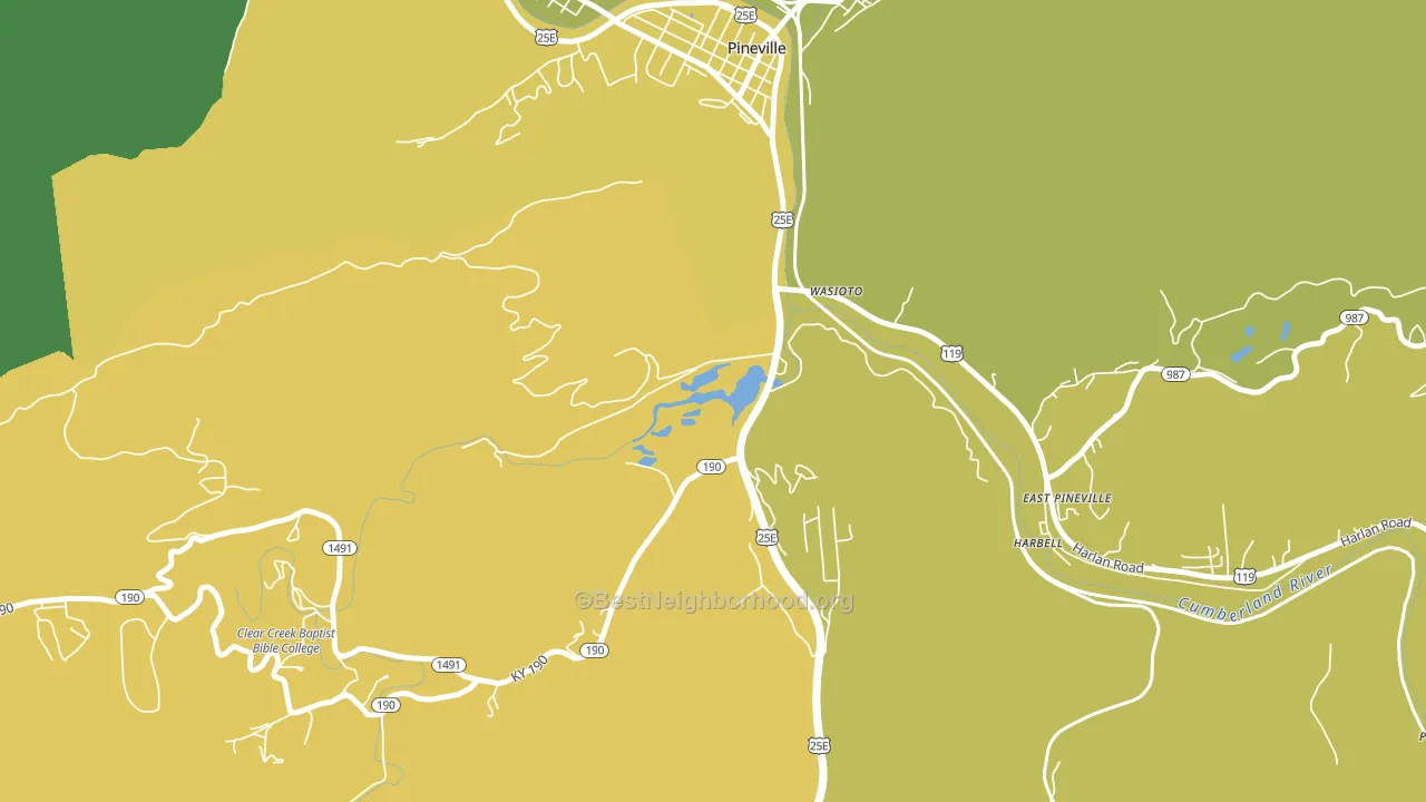 Wasioto, KY block-group voter-turnout map