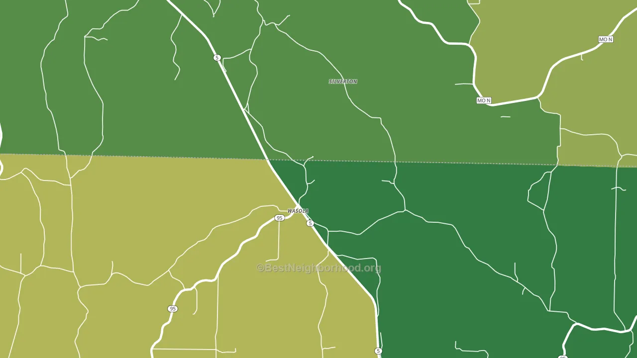 Wasola, MO block-group voter-turnout map